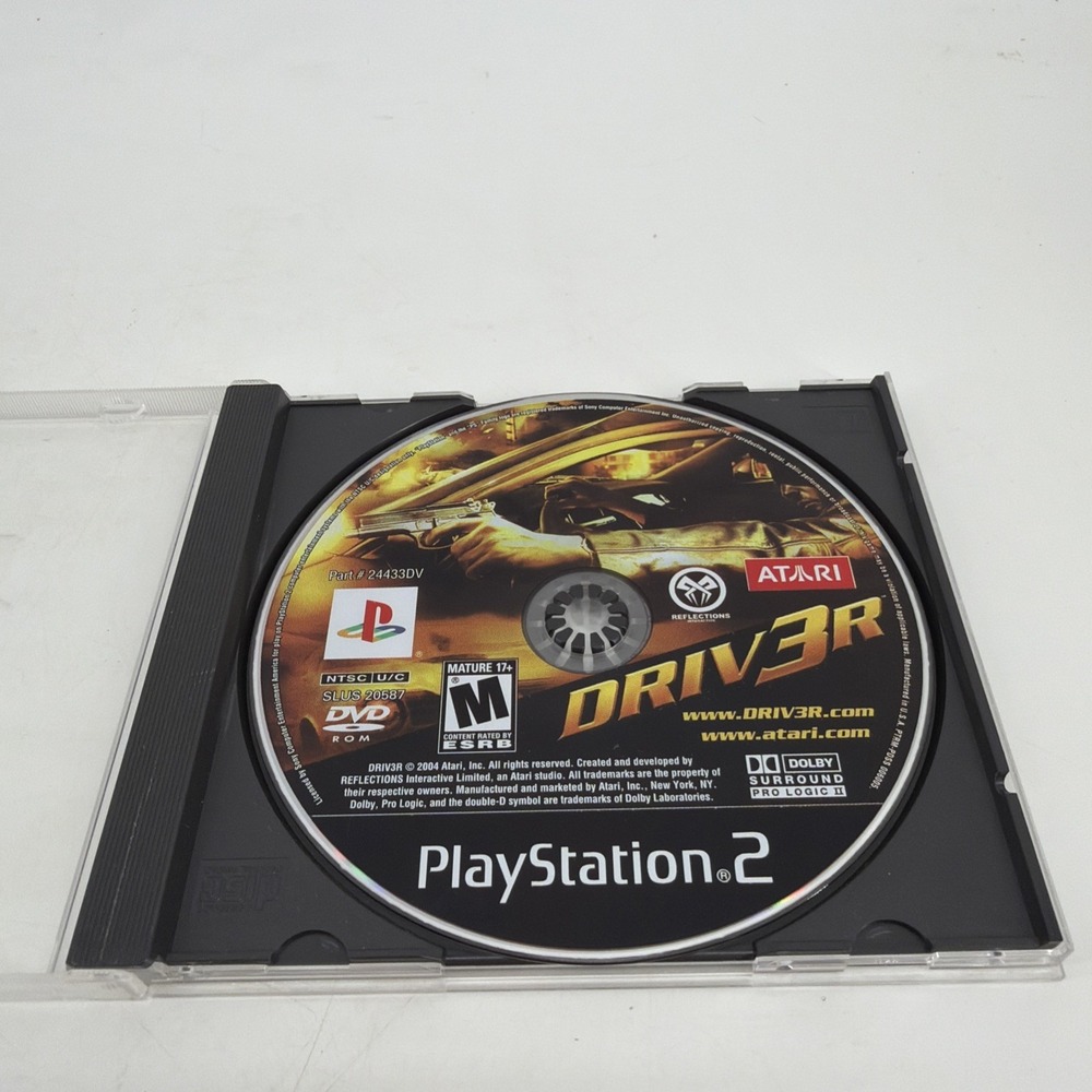 Driver 3/Driv3r (Sony PlayStation 2/PS2, 2004) DISC ONLY Tested And Working